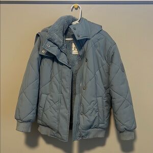 Abercrombie Kids Blue Puffer Jacket with High Collar
